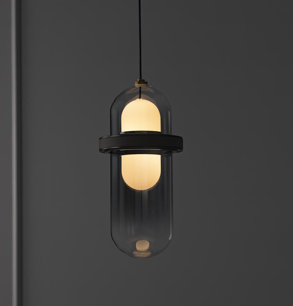 Kabil Single Smoked Glass Gray Pendant Light 28 Cm | Modern Decorative Lighting For Homes & Hotels - Heka Lighting & Trading Limited