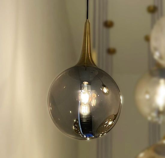 Karatay Smoked Glass Pendant Light Chandelier 50 Cm