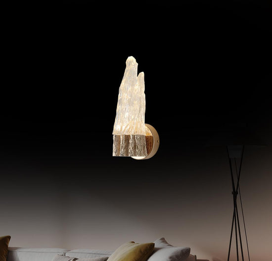 Kardal Transparent Acrylic Gold Led Wall Sconce 30 Cm