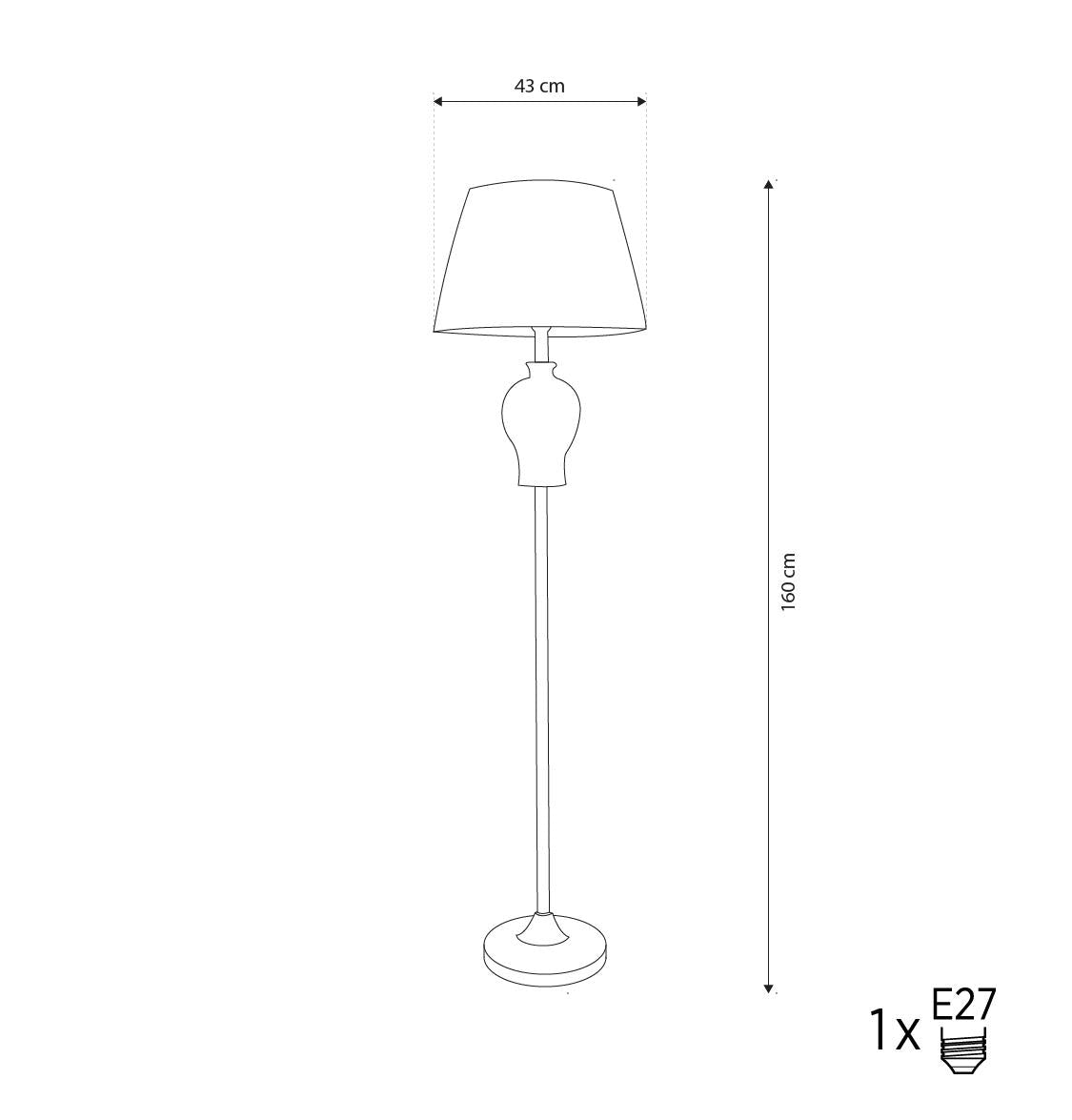 Kerava Antique Cream Porcelain Floor Lamp - Heka Lighting & Trading Limited