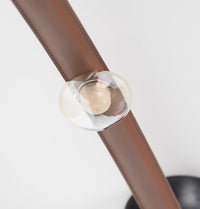 Kinşasa Brown Leather Four Honey Glass Plafonier - Heka Lighting & Trading Limited