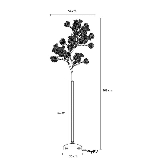 Komor Leaf Gold Modern Floor Lamp 165 Cm