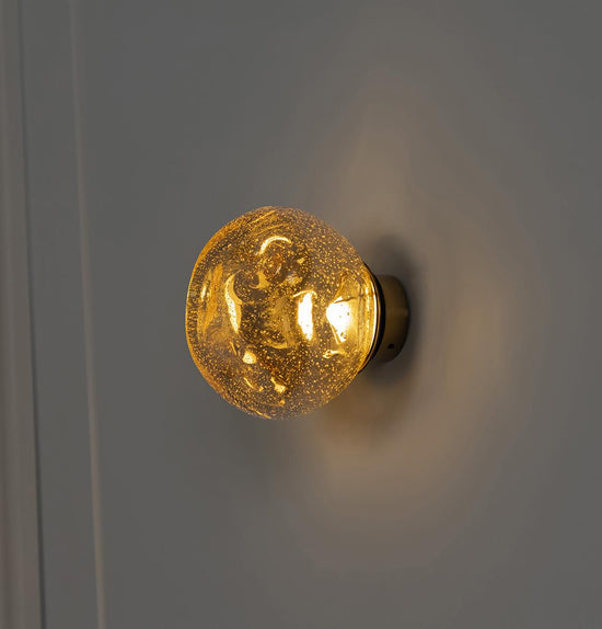 Kopenhag Bubbly Honey Glass Antique Wall Sconce