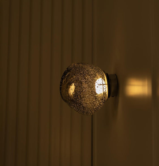 Kopenhag Bubbly Smoked Glass Chrome Wall Sconce