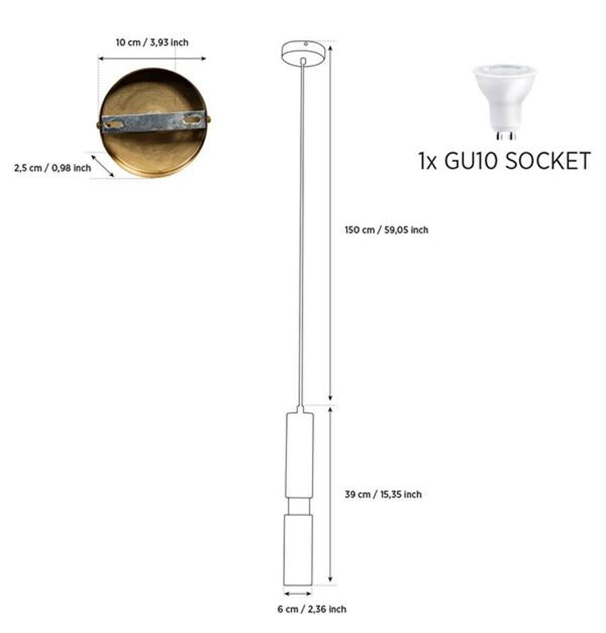 Kovak Single White Concrete Gu10 Pendant Light Chandelier - Heka Lighting & Trading Limited