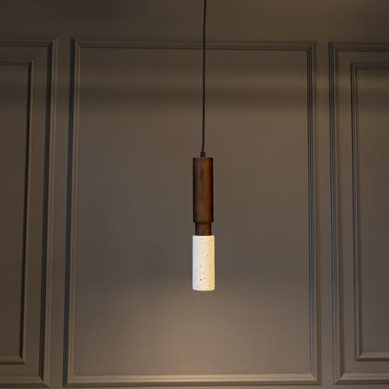 Kovak Single White Concrete Gu10 Pendant Light Chandelier