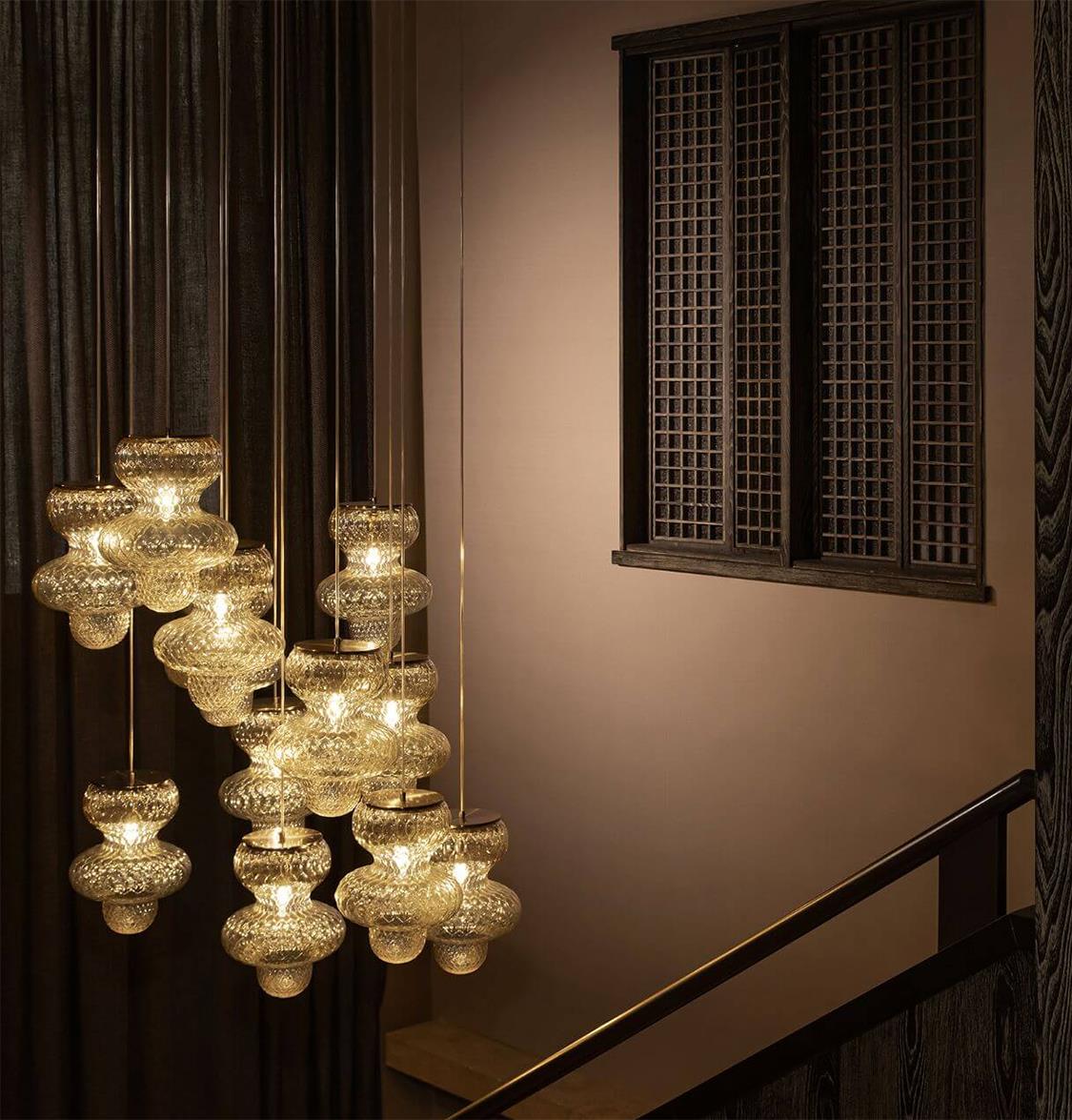 Lange Honey Glass Antique Pendant Light Chandelier 25 Cm - Heka Lighting & Trading Limited