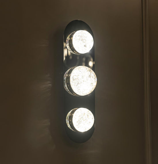 Lima Triple Transparent Acrylic Platinum Led Wall Sconce