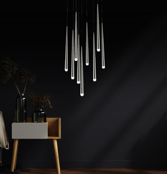 Madrid Single Chrome Torch Led Pendant Light Chandelier