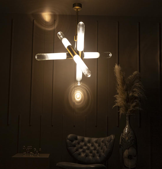 Manila Transparent Glass Gold Pendant Light Chandelier