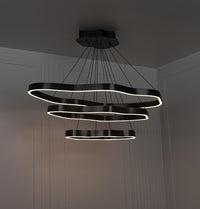 Marsis 3-Row Stainless Platinum Living Room Led Chandelier - Heka Lighting & Trading Limited