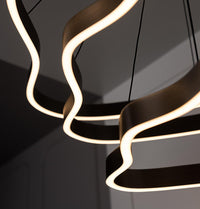 Marsis 3-Row Stainless Platinum Living Room Led Chandelier - Heka Lighting & Trading Limited