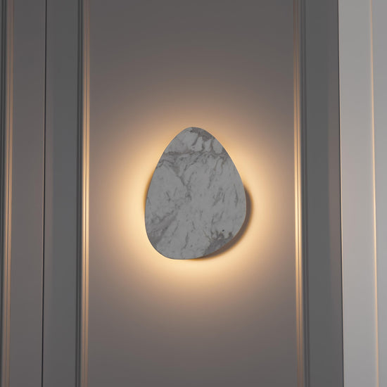 Medusa White Marbled Antique Led Wall Sconce 27 Cm