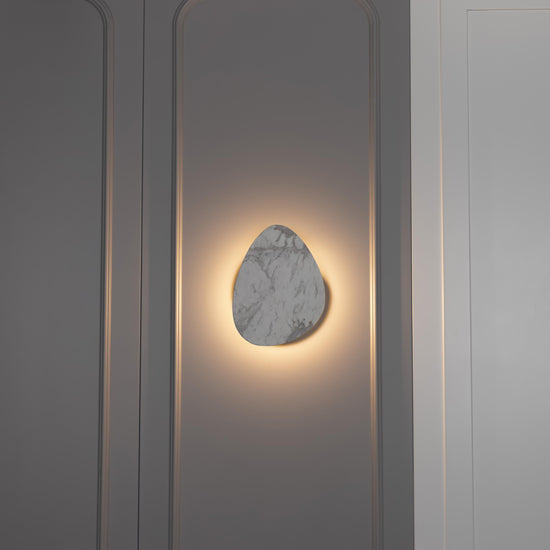 Medusa White Marbled Antique Led Wall Sconce 38 Cm