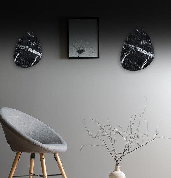 Medusa Black Marbled Antique Led Wall Sconce 38 Cm