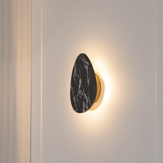 Medusa Black Marbled Antique Led Wall Sconce 27 Cm