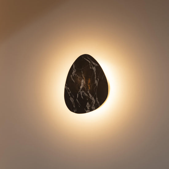 Medusa Black Marbled Antique Led Wall Sconce 38 Cm