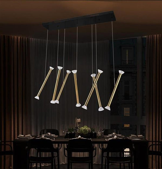 Mergen 7-Piece Antique Dining Table Top Pendant Light Chandelier