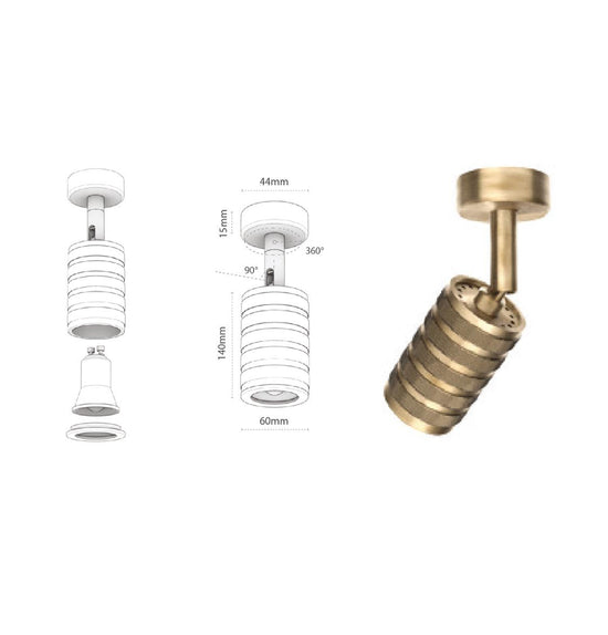 Mia Antique Serrated Spot 6X14 Cm