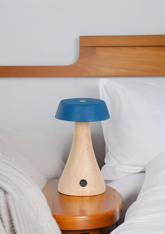 Morchella Rechargeable Blue Table Lamp