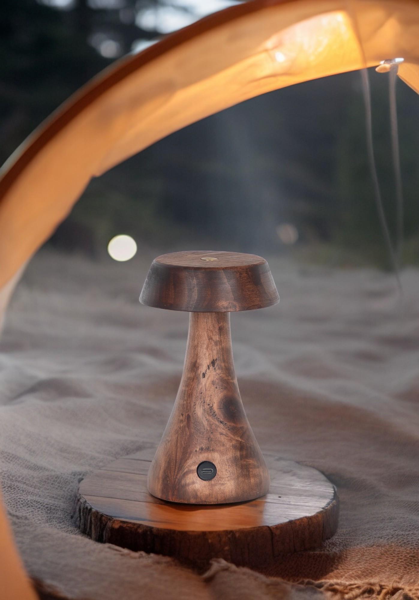 Morchella Rechargeable Wenge Table Lamp - Heka Lighting & Trading Limited