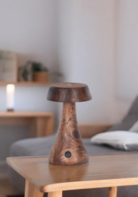 Morchella Rechargeable Wenge Table Lamp - Heka Lighting & Trading Limited