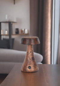 Morchella Rechargeable Wenge Table Lamp - Heka Lighting & Trading Limited