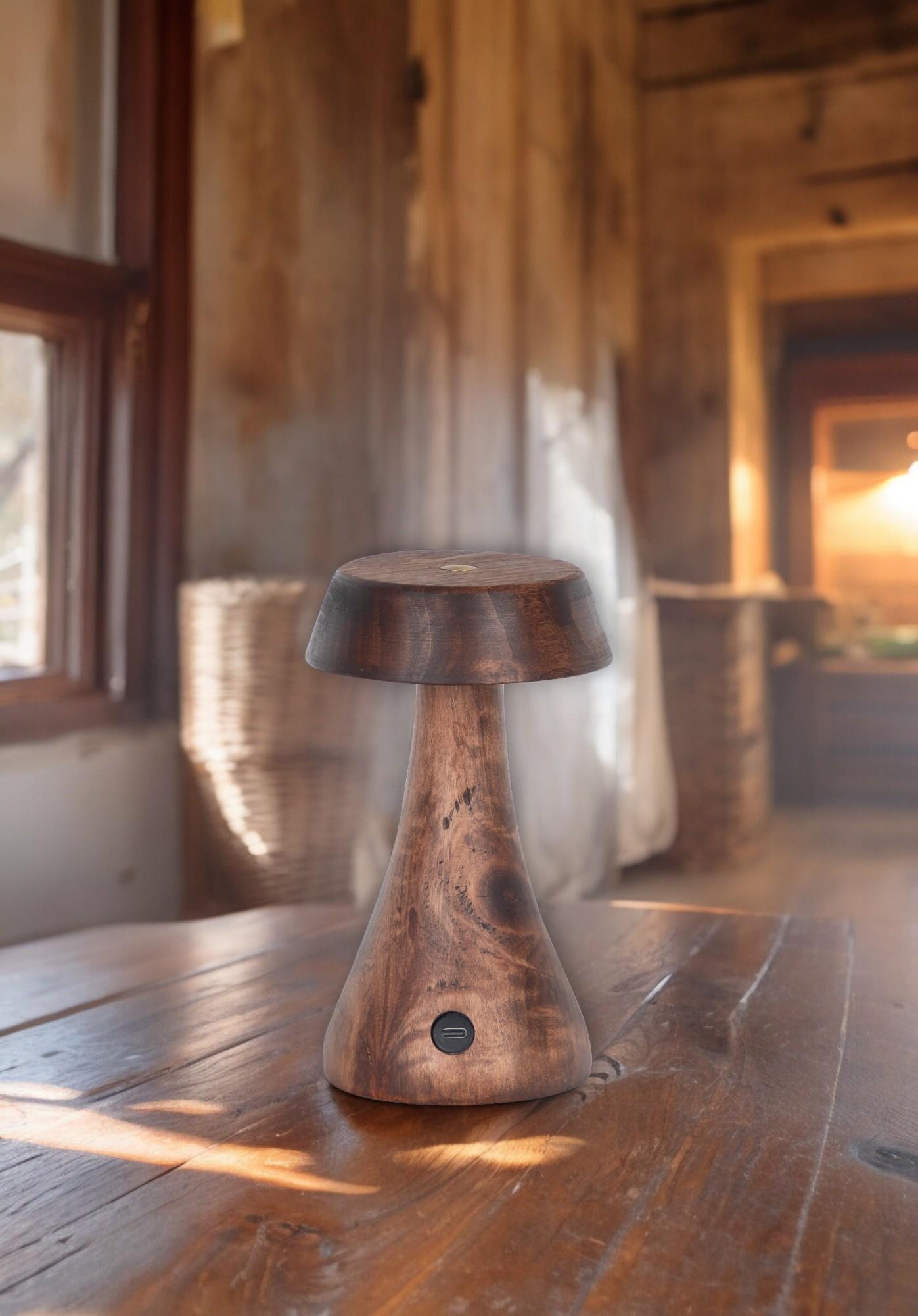 Morchella Rechargeable Wenge Table Lamp - Heka Lighting & Trading Limited