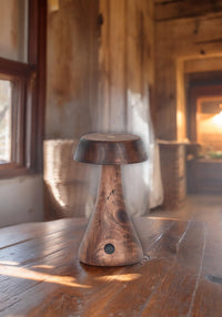 Morchella Rechargeable Wenge Table Lamp - Heka Lighting & Trading Limited