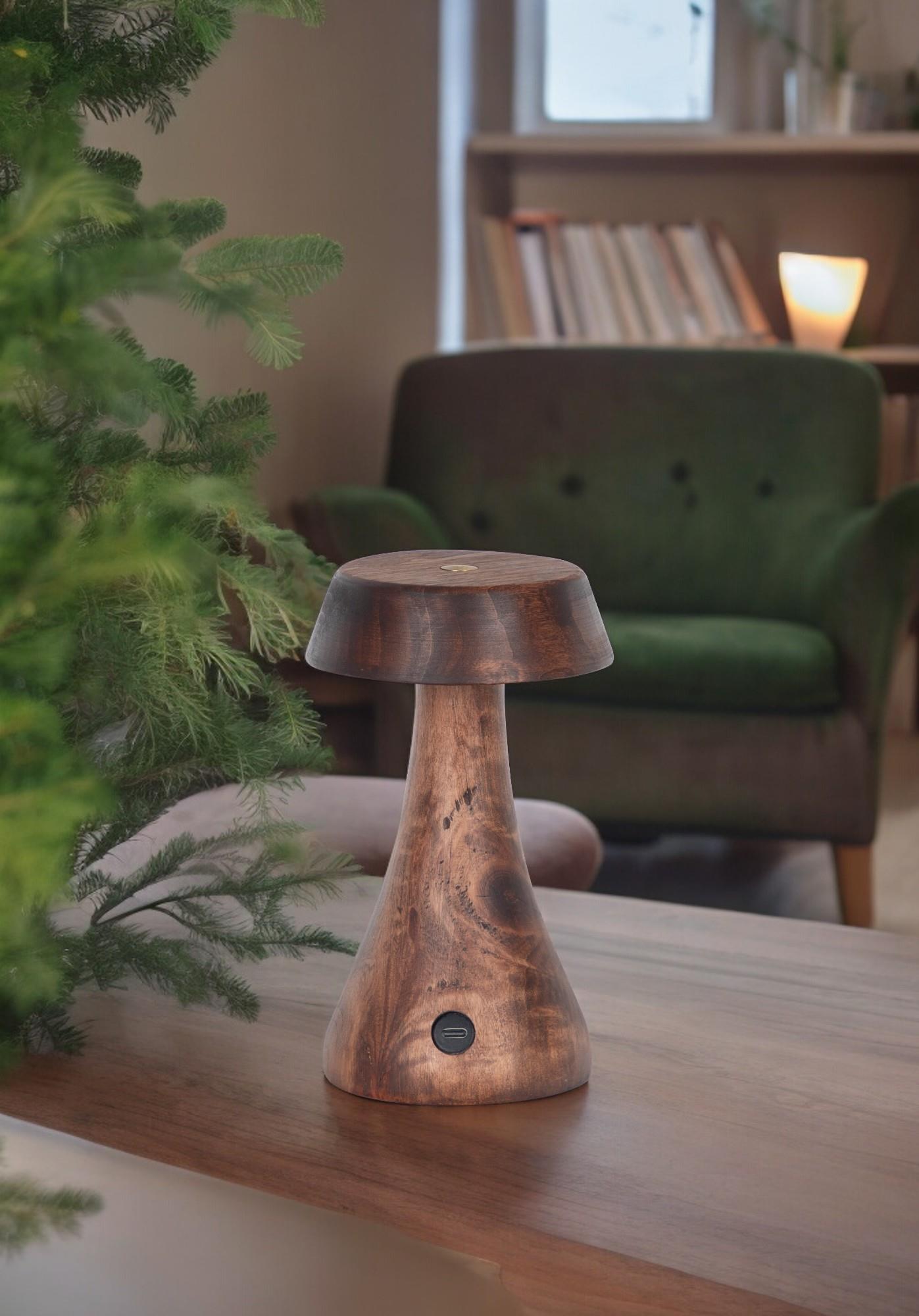 Morchella Rechargeable Wenge Table Lamp - Heka Lighting & Trading Limited