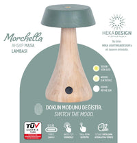 Morchella Rechargeable Green Table Lamp - Heka Lighting & Trading Limited