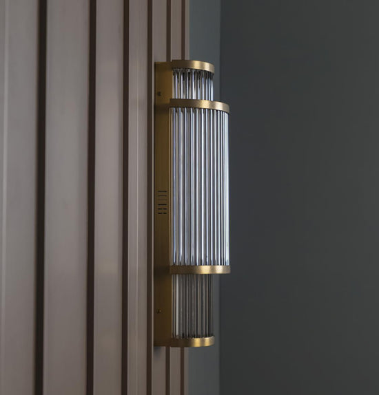 Nablus Transparent Glass Çubuklu Antique Wall Sconce