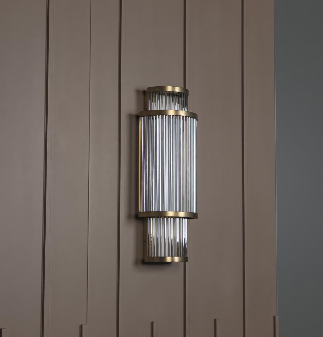 Nablus Transparent Glass Çubuklu Antique Wall Sconce - Heka Lighting & Trading Limited