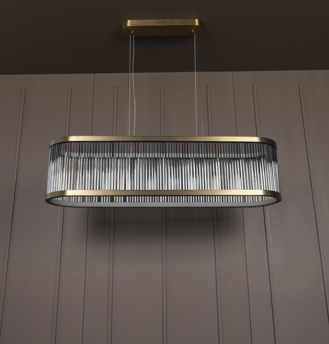 Nablus Transparent Glass Rod Antique Dining Table Chandelier - Heka Lighting & Trading Limited