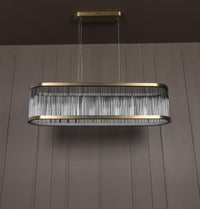 Nablus Transparent Glass Rod Antique Dining Table Chandelier - Heka Lighting & Trading Limited