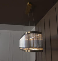 Nablus Transparent Glass Rod Antique Dining Table Chandelier - Heka Lighting & Trading Limited