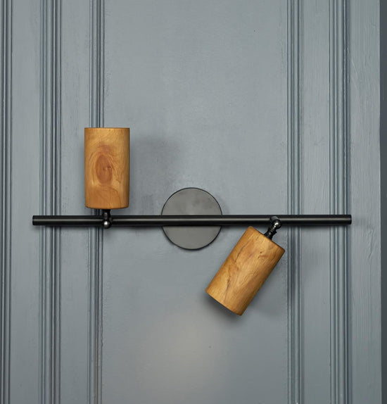 Niagara 2 Piece Wood Black Wall Sconce