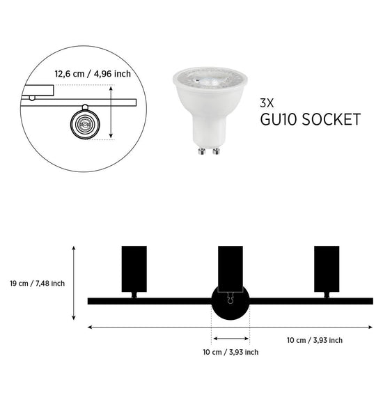 Niagara 3-Piece Wood Black Wall Sconce