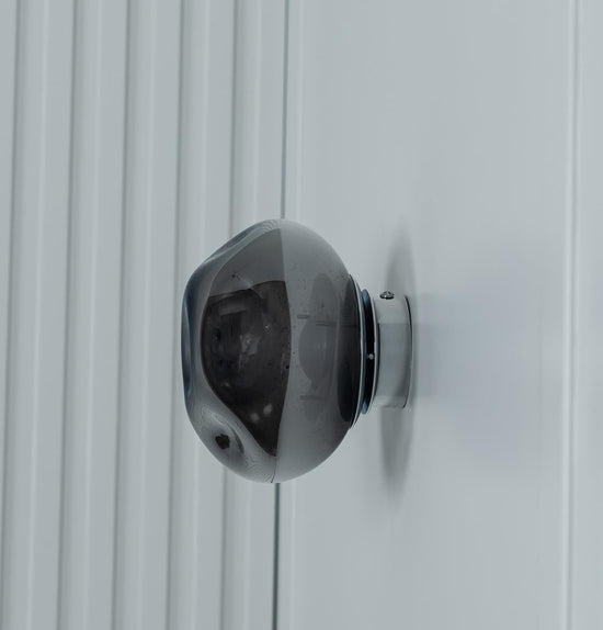 Odense Bubbly Flat Smoked Glass Chrome Led Wall Sconce