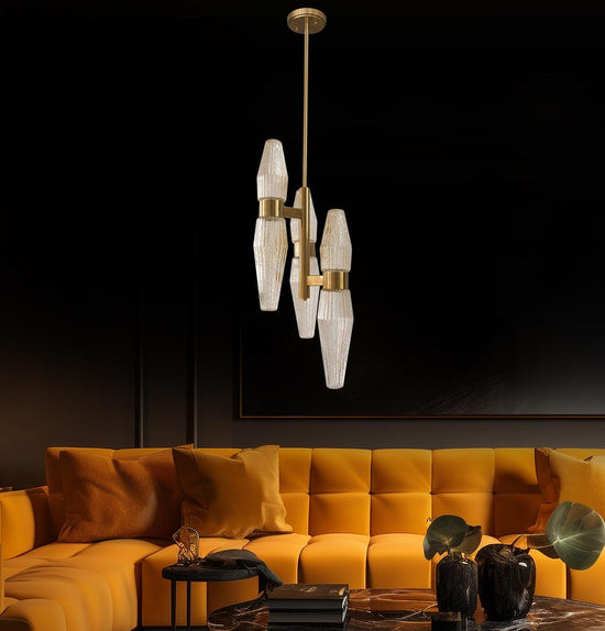 Omega 6's Transparent Glass Antique Led Pendant Light Chandelier