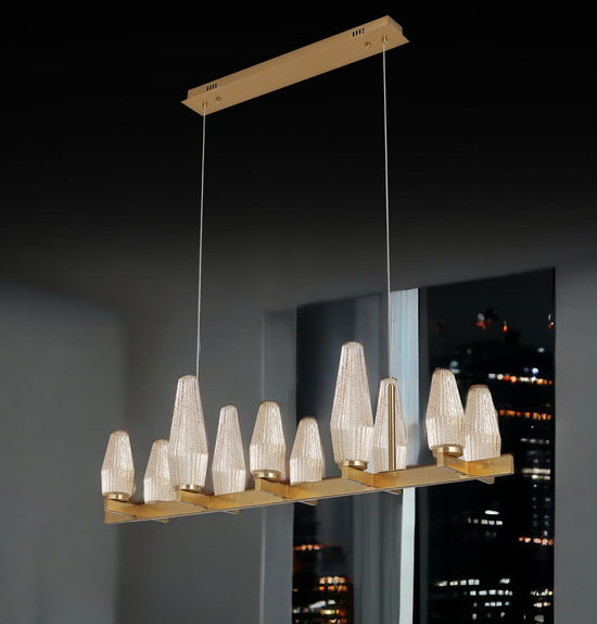 Omega 10's Transparent Glass Antique Dining Table Top Chandelier