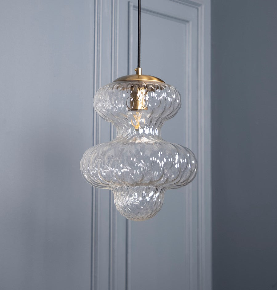 Lange Honey & Clear Glass Pendant Light