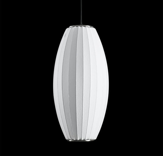 Orion Soft Touch White Cylinder Pendant Light Chandelier 28 Cm