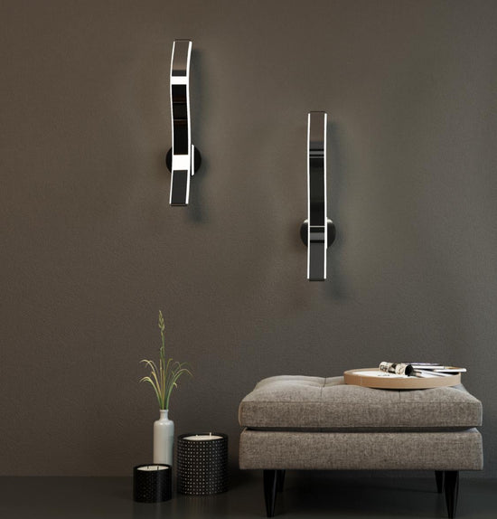 Oslo Platinum Stainless White Acrylic Led Wall Sconce