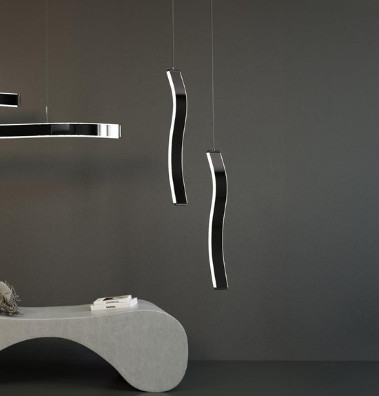Oslo Single Platinum Stainless White Acrylic Chandelier