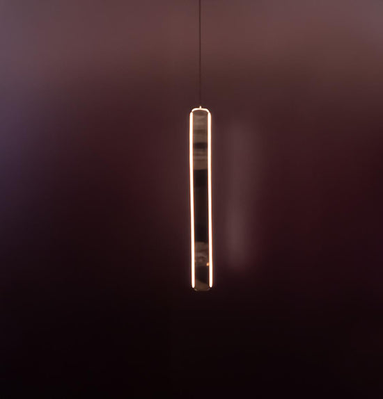 Oslo Single Platinum Stainless White Acrylic Chandelier