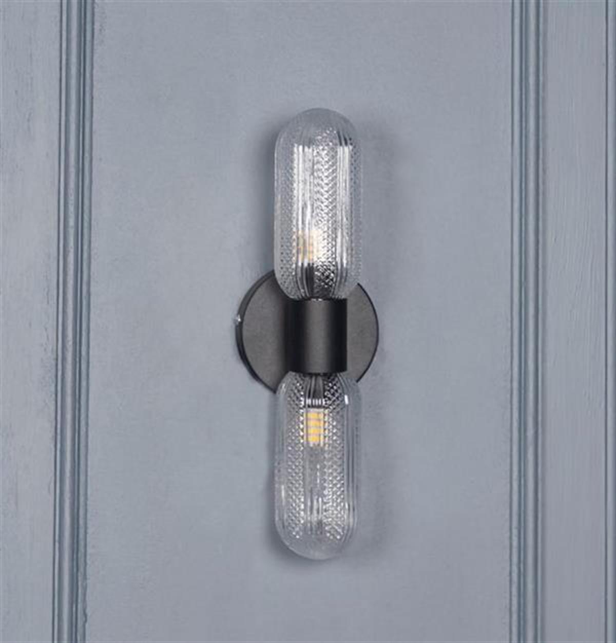 Ottava Set Of 2 Transparent Black Wall Sconce - Heka Lighting & Trading Limited