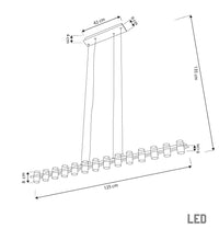 Panama 14-Piece Transparent Acrylic Black Dining Table Top Chandelier - Heka Lighting & Trading Limited
