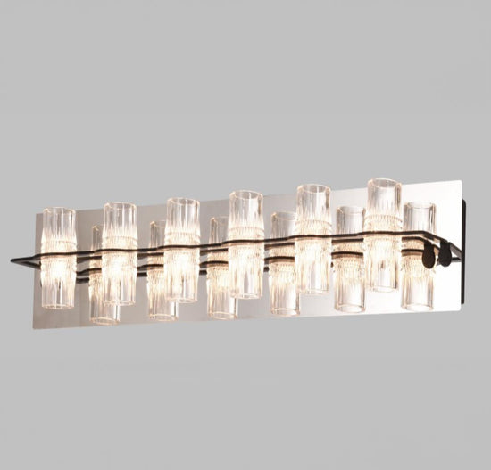 Panama Six Transparent Acrylic Black Led Wall Sconce