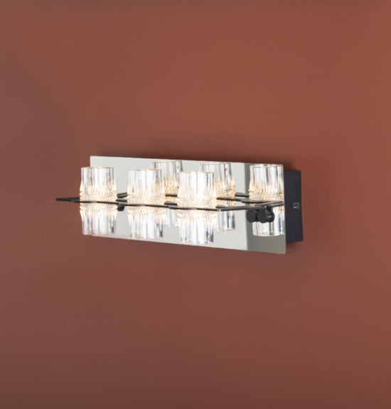 Panama Three Transparent Acrylic Black Led Wall Sconce